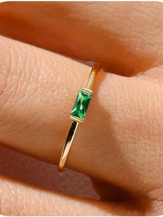 Jewelry - Birthstone Rings for Women Non Tarnish Gold Stackable Rings Dainty 14K Gold/Silv